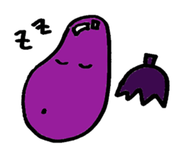 Rice girl & Dull eggplant sticker #1205416