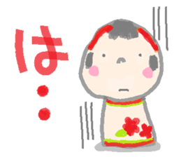 Japanese kokeshi doll hana-chan sticker #1207076