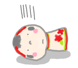 Japanese kokeshi doll hana-chan sticker #1207077