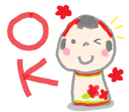 Japanese kokeshi doll hana-chan sticker #1207081