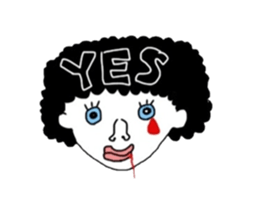 Afro girl & Ghost man sticker #1207116