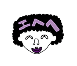 Afro girl & Ghost man sticker #1207125