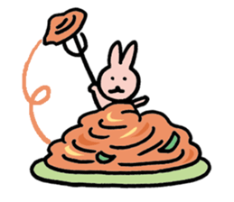 a gluttonous rabbit sticker #1210425