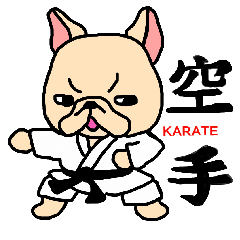 French Bulldog stickers KARATE ver.