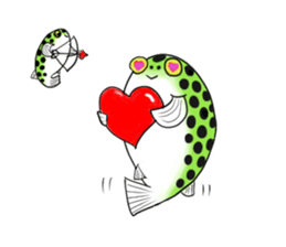 Green spotted puffer "TAMA" and friends sticker #1213179