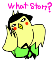 Bobbed parakeet English version sticker #1214042