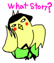 Bobbed parakeet English version sticker #1214042