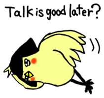Bobbed parakeet English version sticker #1214043