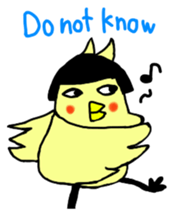 Bobbed parakeet English version sticker #1214046