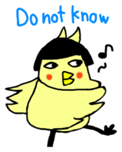 Bobbed parakeet English version sticker #1214046