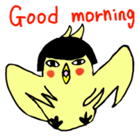 Bobbed parakeet English version sticker #1214047