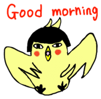 Bobbed parakeet English version sticker #1214047