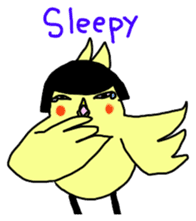 Bobbed parakeet English version sticker #1214048