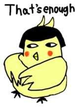 Bobbed parakeet English version sticker #1214049