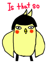 Bobbed parakeet English version sticker #1214051