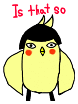 Bobbed parakeet English version sticker #1214051