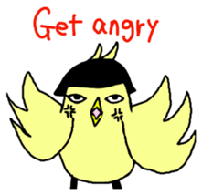 Bobbed parakeet English version sticker #1214052