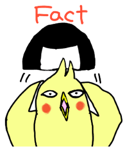 Bobbed parakeet English version sticker #1214053