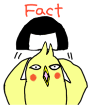 Bobbed parakeet English version sticker #1214053