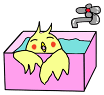 Bobbed parakeet English version sticker #1214054