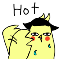 Bobbed parakeet English version sticker #1214055