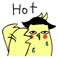 Bobbed parakeet English version sticker #1214055