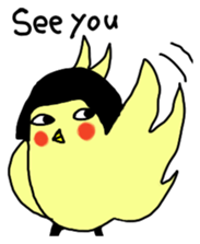 Bobbed parakeet English version sticker #1214056