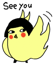 Bobbed parakeet English version sticker #1214056