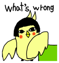 Bobbed parakeet English version sticker #1214057