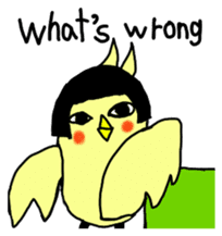 Bobbed parakeet English version sticker #1214057