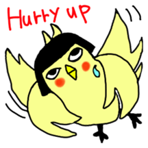 Bobbed parakeet English version sticker #1214058