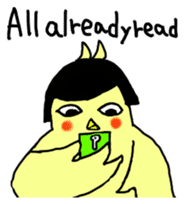 Bobbed parakeet English version sticker #1214060