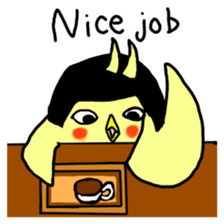 Bobbed parakeet English version sticker #1214061