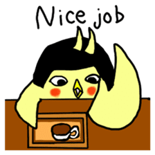 Bobbed parakeet English version sticker #1214061