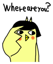 Bobbed parakeet English version sticker #1214064