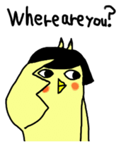 Bobbed parakeet English version sticker #1214064