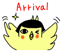 Bobbed parakeet English version sticker #1214065