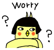 Bobbed parakeet English version sticker #1214066