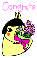 Bobbed parakeet English version sticker #1214068