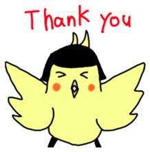 Bobbed parakeet English version sticker #1214070