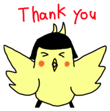 Bobbed parakeet English version sticker #1214070