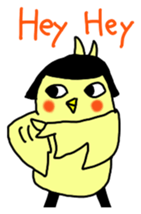 Bobbed parakeet English version sticker #1214077