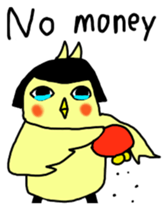 Bobbed parakeet English version sticker #1214079