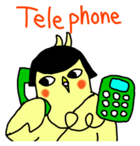 Bobbed parakeet English version sticker #1214080