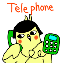 Bobbed parakeet English version sticker #1214080