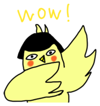 Bobbed parakeet English version sticker #1214081