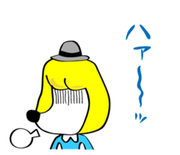 Blond dog named clara sticker #1214445