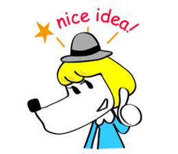 Blond dog named clara sticker #1214446