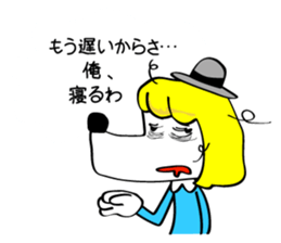 Blond dog named clara sticker #1214449