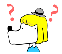 Blond dog named clara sticker #1214450